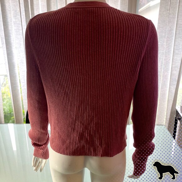 The Gap Size XL Lightweight Dark Pink Salmon Cardigan Button Down Sweater - Picture 2 of 3